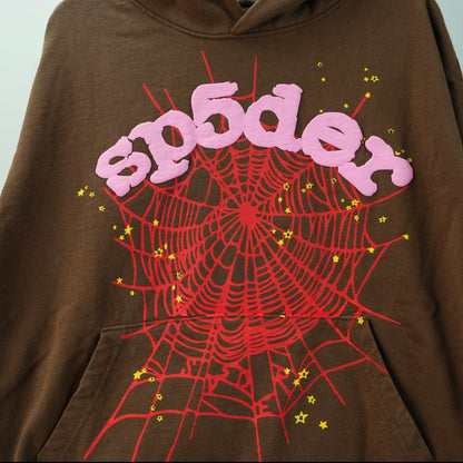 Sp5der Web Hoodie Brown REP 1:1